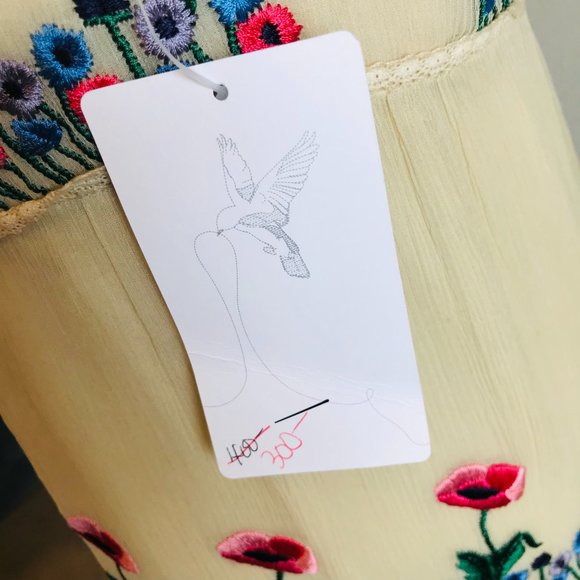 NWT Tibi Cream Silk Floral Embroidered Dress Size 6 - Picture 12 of 13